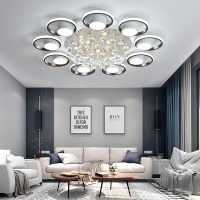 水晶灯客厅灯简约现代北欧时尚轻奢卧室灯具大气家用led吸顶灯