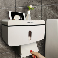 卫生间纸巾盒厕所防水纸筒免打孔壁挂抽纸卷纸卫生纸置物架