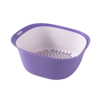 家用厨房菜篮洗菜盆沥水篮果篮塑料北欧创意淘米洗菜菜篮子水果篮|紫