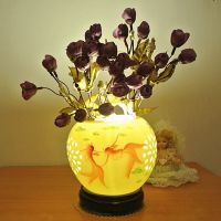 温馨浪漫卧室床头灯创意遥控花瓶陶瓷喂奶小夜灯led酒吧装饰台灯