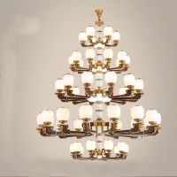 欧式灯别墅楼中楼大吊灯复式楼中空大厅客厅现代简约中式美式灯具