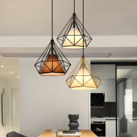 餐厅钻石吊灯三头北欧前台吧台小灯具现代简约饭厅餐桌灯玄关