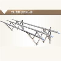 不锈钢阳台户外伸缩晾衣杆推拉折叠晾衣架室外安装窗外晒衣架|不锈钢3杆2.4米送10个风钩