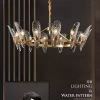 后现代吊灯全铜轻奢简约北欧客厅餐厅卧室水晶灯具灯饰网红分子灯