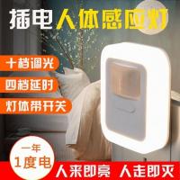 人体感应灯小夜灯插电卫生间卧室床头夜灯网红遥控声光led节能灯
