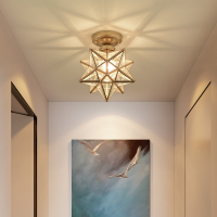 过道灯走廊灯星星灯创意灯饰网红阳台吸顶灯玄关灯入户门厅铜灯具