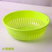 圆形镂空洗菜篮厨房用品洗菜盆水果篮塑料沥水篮收纳篮|绿色 混装5个装[2大1中2小]