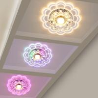 新款客厅彩色射灯七彩筒灯嵌入式水晶过道灯走廊灯玄关门厅入户灯