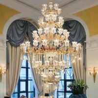 欧式吊灯新款灯具客厅灯简约现代美式水晶餐厅楼中楼复式楼大吊灯