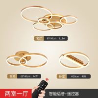 轻奢客厅灯led吸顶灯圆形吊灯现代简约三室两厅成套全屋灯具组合|两室一厅(智能语音+遥控器+墙控)