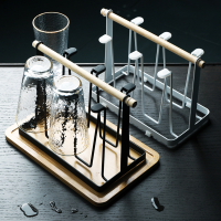 杯架置物架倒挂水杯挂架子家用北欧放创意托盘沥玻璃杯子架六头的