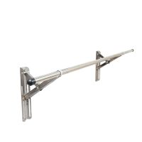 加厚款双边不锈钢推拉衣架阳台折叠伸缩晾衣架外飘不锈钢衣架|不安装 不锈钢加厚双边3杆1.5米送20风钩