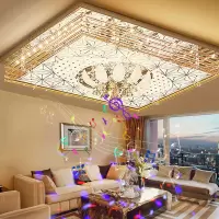 led客厅灯长方形水晶灯家用吸顶灯节能遥控灯具家用大气灯饰