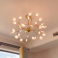 北欧灯具客餐厅卧室萤火虫水晶灯个性现代轻奢简约家吊灯