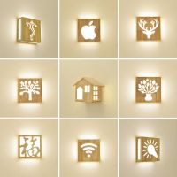 北欧原木壁灯现代卧室床头灯创意客厅灯楼梯阳台灯酒店墙壁灯