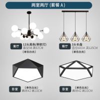 北欧网红吊灯客厅灯具套餐现代简约创意个性灯具灯饰卧室餐厅灯|二室二厅套餐(单色白光) 上门安装