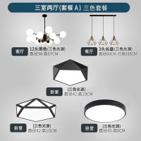北欧网红吊灯客厅灯具套餐现代简约创意个性灯具灯饰卧室餐厅灯|A三室二厅套餐(三色变光) 上门安装
