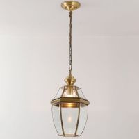 铭居全铜灯焊锡吊灯欧式简约纯铜户外防水走廊阳台花园玄关吊顶灯