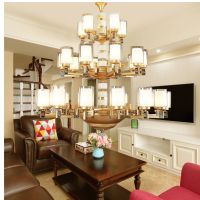 欧式美式复式楼大吊灯楼中楼中空楼梯奢华大气别墅酒店大厅中式灯