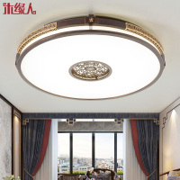 简约新中式吸顶灯圆形客厅灯led仿古实木餐厅书房卧室灯具中国风