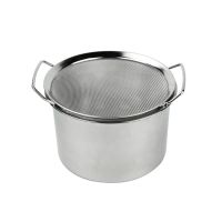 不锈钢密孔洗菜洗米洗芝麻淘小米盆沥水篮过滤网油炸网淘小米神器|6寸双耳宽边篮+16cm味盅偏小