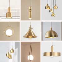 后现代轻奢简约北欧创意橱窗餐厅卧室床头吧台灯具单头金色小吊灯