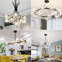 北欧蒲公英吊灯温馨浪漫客餐厅卧室创意店铺装饰led花束水晶灯具