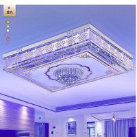 led七彩离线语音控制水晶灯长方形客厅灯餐厅灯卧室灯吸顶灯