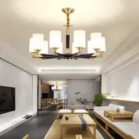 新中式吊灯全铜客厅灯具中国风简约现代餐厅卧室书房家用大气灯饰