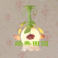 田园吊灯韩式玫瑰花灯3头餐厅吊灯led吧台单头走廊过道玄关花草灯
