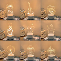 创意3d小夜灯卡通少女心小物ins卧室床头灯梦幻台灯浪漫网红灯饰