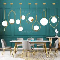 简约现代床头卧室灯具北欧创意餐厅吧台服装店橱窗金色单头小吊灯