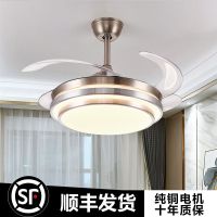 隐形风扇灯48寸大风力电风扇客厅吊灯餐厅现代led吊扇灯遥控变频