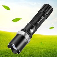 户外led强光家用强光远射可充电手电筒家用直充充电器旋转变焦