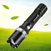 户外led强光家用强光远射可充电手电筒家用直充充电器旋转变焦