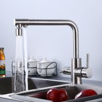 厨房不锈钢水龙头冷热 洗菜盆水槽三合一净水器水龙头多功能双用