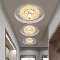 玄关水晶灯嵌入式走廊灯天花板射灯走廊灯七彩简约走廊单灯猫眼灯