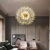 萤火虫水晶灯饭厅北欧灯具灯饰网红餐厅灯现代轻奢蒲公英卧室吊灯