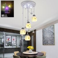 餐厅吊灯三头饭厅灯简约现代温馨浪漫个性创意过道灯四头卧室水晶