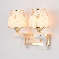 led双头壁灯卧室床头现代简约客厅过道楼梯遥控调光创意儿童壁灯