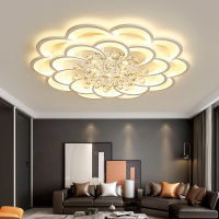 客厅大灯水晶灯现代简约大气家用轻奢灯具2020新款圆形卧室吸顶灯