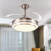 led隐形吊扇灯客厅餐厅卧室风扇吊灯家用简约电扇灯变频蓝牙音响