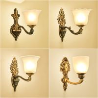 全铜壁灯欧式复古客厅背景墙壁灯美式卧室床头灯简约楼梯过道壁灯