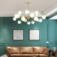 北欧全铜灯具魔豆吊灯大气分子灯客厅吊灯现代简约创意餐厅卧室灯