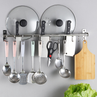 304不锈钢厨房挂钩架 免打孔壁挂式挂架置物架收纳架刀架用品刀具