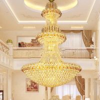 美欧式客厅复式楼大吊灯水晶灯具酒店别墅楼中楼挑空中空餐厅灯饰