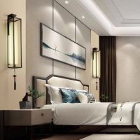 新中式壁灯简约客厅过道墙头灯创意酒店工程卧室床头灯轻奢led灯