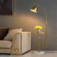 客厅沙发落地灯北欧带茶几卧室床头灯美式轻奢后现代立式落地台灯