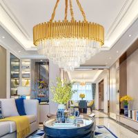 轻奢后现代水晶吊灯客厅灯大气家用餐厅卧室灯具美式别墅北欧灯具