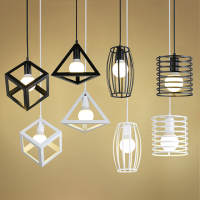 北欧餐厅吊灯三头单头复古工业风个台铁艺饭厅餐厅灯小吊灯罩